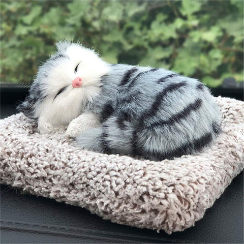 Decor palace DP_Car Dashboard Sleeping Cat Big Plush Toy Figurines  Showpiece Decorative Showpiece 10 cm