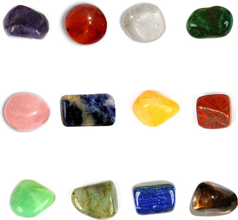 REIKI CRYSTAL PRODUCTS 12 Tumble Stone Set of Amethyst, Sodalite