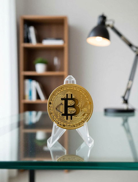 Craftbia Bitcoin Coin Made of Real Metal Gold Plated Coin with