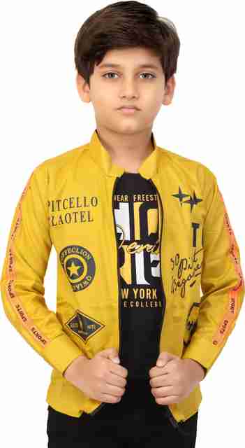FOREVER YOUNG Boys Printed Casual Gold Shirt - Buy FOREVER YOUNG
