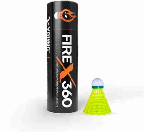 Young Fire X 360 Natural Cork Nylon Shuttlecock | Made in Taiwan