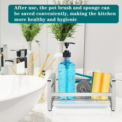 ON GATE Sponge Holder Stainless Steel Kitchen Sink Organizer Sink