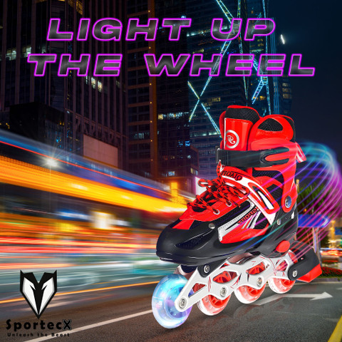 Sportecx Running skating shoes with Dynamic PU Led wheel