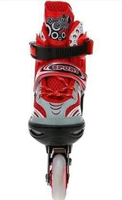 BJIK Inline Roller Skates for Boys Girls to 14 Years Adjustable Skating  Shoes In-line Skates Size 6-9 UK