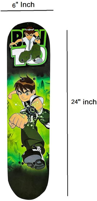 CountryLink Wooden Skateboard Ben10 Theme for Kids Boys and Girls