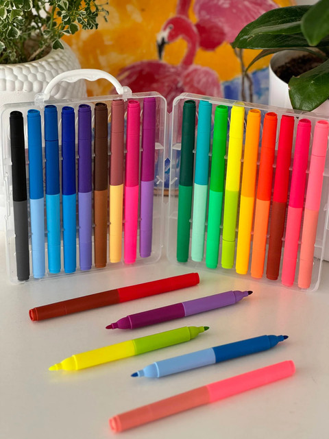 Flipkart.com | Sanchi Creation Water Based Colour Pens - Twin Tip