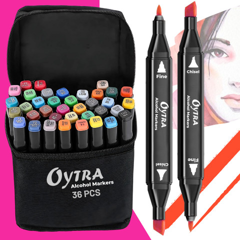 ARTYO Dual Tip Bullet and Calligraphy Alcohol Ink Marker Nib Sketch Pens