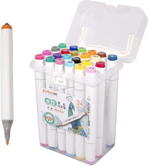 QUICKNEED Double Sided Art Marker Pens For Drawing Peacockey Dual Tip Nib  Sketch Pens