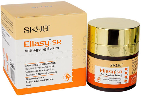 SKYA SKYA ELLASY SR ANTI AGEING SERUM WITH JAPANESE GLUTATHIONE, RATINOL,  HYALURONIC ACID, VITAMIN C, NIACINAMIDE & PEPTIDE FOR ANTI AGEING, SKIN  BRIGHTENING, SKIN RADIANCE & GLOW, FINE LINES, WRINKLE REDUCTION, ACNE