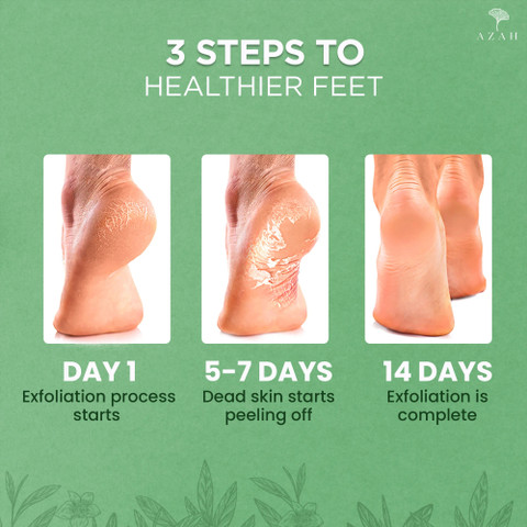 AZAH Exfoliating Foot Mask And Pedicure|Dead Skin, Calluses, Cracked  Heels|Tea Tree