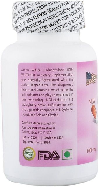 active white glutathione capsule Active White High Antioxidant L Glutathione -Skin Whitening-100% Results  Price in India