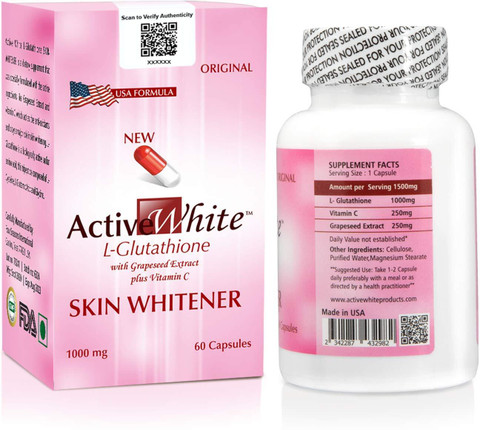 Active White L-Glutathione & Vitamin C Antioxidant Supplement with Herbal  Extracts – 60 Capsules Price in India