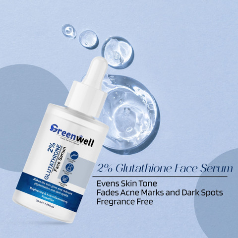 glutathione tablets or powder which is better greenwell 2% Glutathione Face Serum for Brightening skin & Dark Spot  Removal Price in India