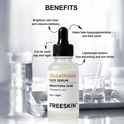 glutathione and tranexamic acid serum Free Skin Face with | Brightens & Evens Skin Tone | Fades Dark Spots & Pigmentation | Day & Night Use Arbutin Face Cream cetearyl-olivate Variant:5mg Oral delivery of glutathione: