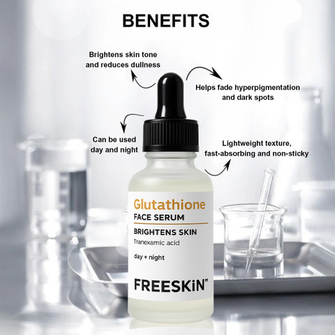 Free Skin Glutathione Face Serum with Tranexamic Acid | Brightens & Evens Skin Tone | Fades Dark Spots & Pigmentation | Day & Night Use | Suitable for All Skin Types Price Free Skin Glutathione Face Serum with Tranexamic Acid | Brightens & Evens Skin Tone | Fades Dark Spots & Pigmentation | Day & Night Use | Suitable for All Skin Types Price