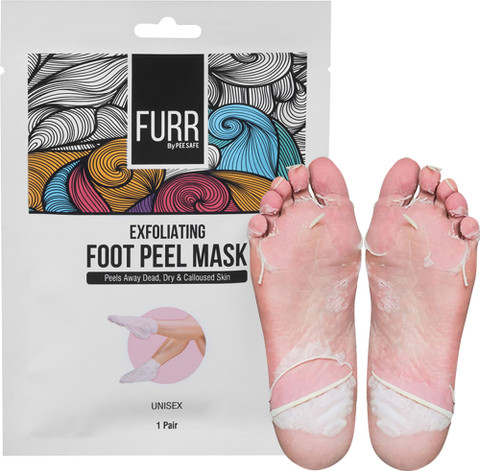 FURR By Pee Safe Exfoliating Foot Mask, Peeling Dead Skin, Hydrate Dry  Skin, Cracked Heels, Tan Removal Unisex