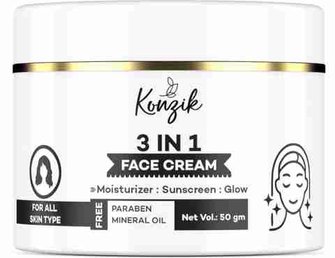 Konzik 3 in 1 Face Cream Moisturizer, Sunscreen, Glow Price in