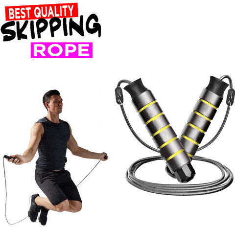 Best-Quality-Hub Adjustable Jump Rope Workout with Foam Handles for  Fitness, Home Exercise Freestyle Skipping Rope