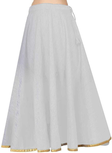 VTU ENTERPRISE Solid Women Flared White Skirt