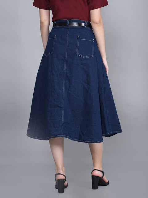 Codaisy Solid Women A-line Blue Skirt - Buy Codaisy Solid