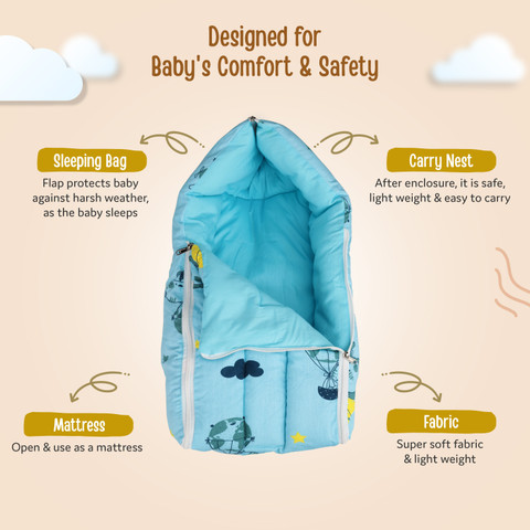 LuvLap in Baby Bed, Sleeping Bag Carry Nest, Cotton Baby Bedding for  New Born Sleeping Bag