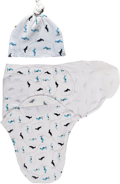 Mammachamp Swaddle Wrap Blanket with Matching Knot Cap for Newborn