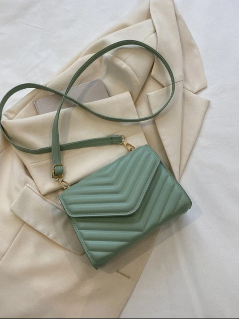 KRIFTY Green Sling Bag Women Sling Bag Regular Size