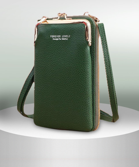 SYGA Green Sling Bag Leather Purse Mini Shoulder Bag with Strap