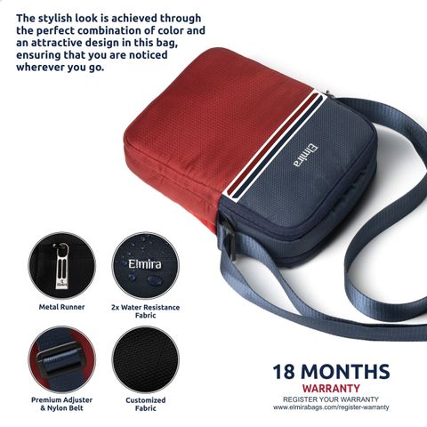 Elmira Blue, Maroon Sling Bag Mini Sling Bag Small Side Travel
