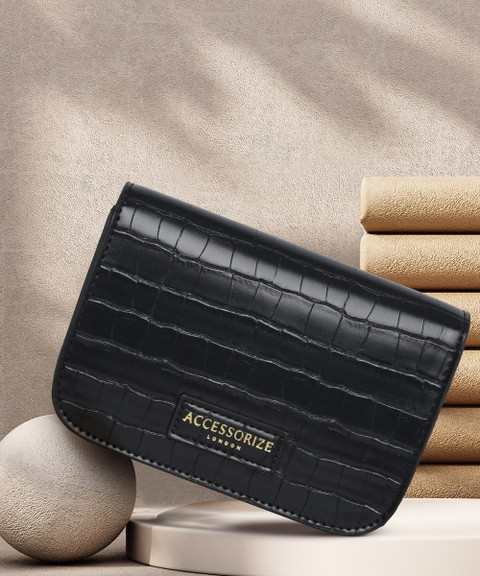 ACCESSORIZE LONDON Black Sling Bag Women's Faux Leather Black Mini