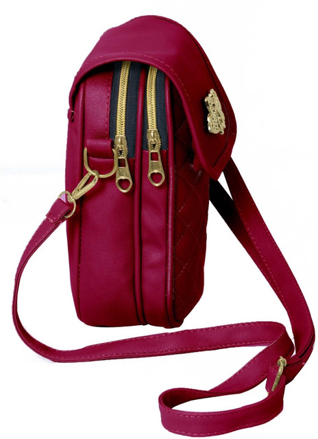 Raez Maroon Sling Bag Stylish Mobile Bag For Girls BLACK Price
