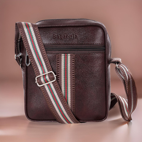 Bagzenia Brown Sling Bag Cross Body Travel/Office One Side
