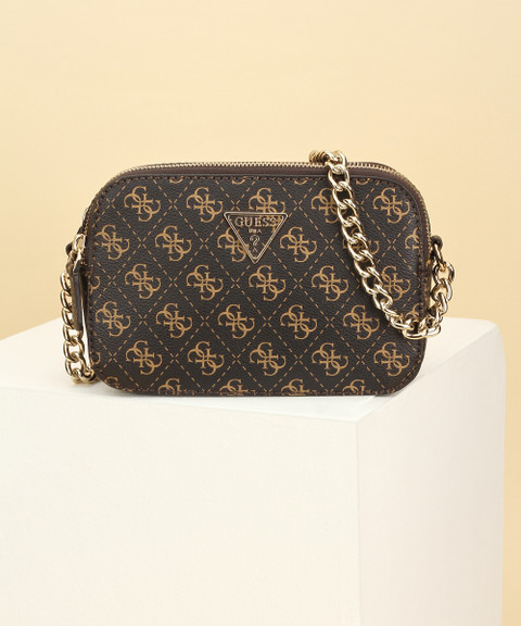 GUESS Brown Sling Bag NOELLE CROSSBODY CAMERA