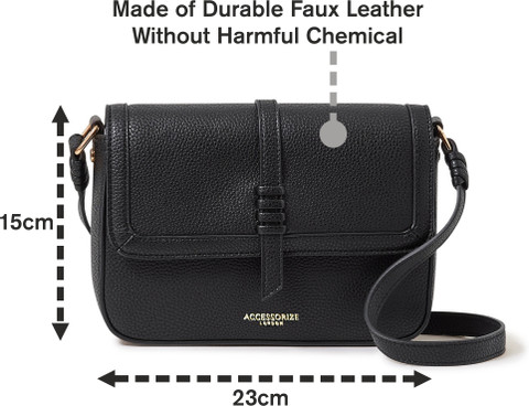 ACCESSORIZE LONDON Black Sling Bag Women's Faux Leather
