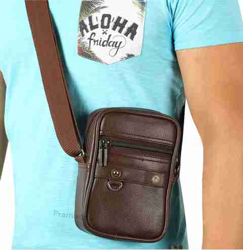 Pramadda Pure Luxury Brown Sling Bag Tourister Leather Sling Bag