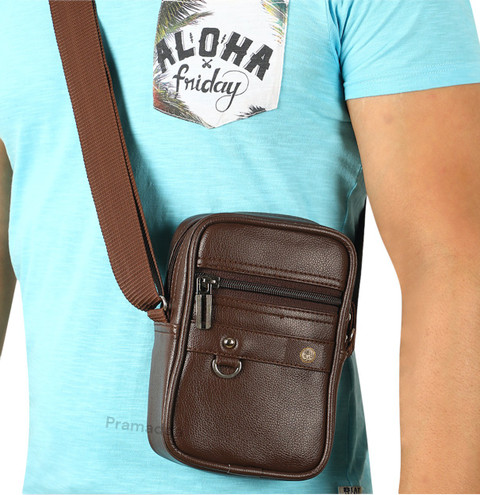 Pramadda Pure Luxury Brown Sling Bag Tourister Leather Sling Bag
