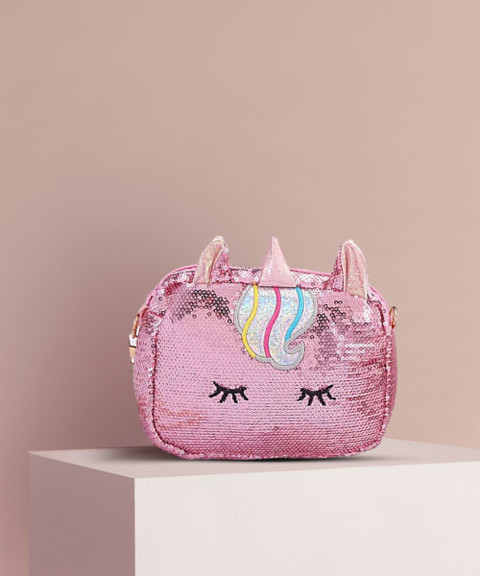 FATFISH Pink Sling Bag Glitter Sequin Girl's Women/ Kids Unicorn