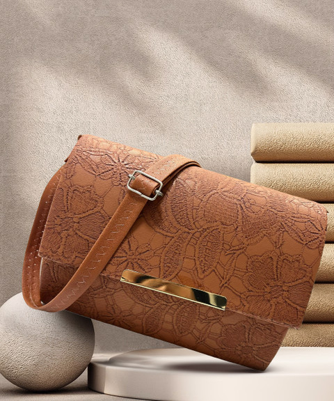 ALONZO Tan Sling Bag Purse For Women With Long Strap Sling Bag For