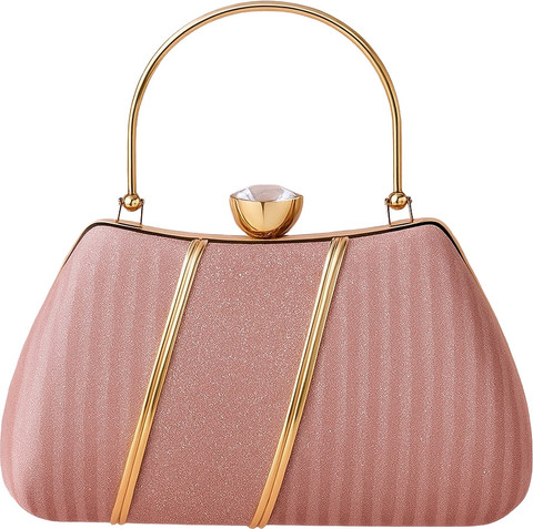 Evening Bag Rose Gold Glitter Clutch Bag Minicraft Pink Clutch