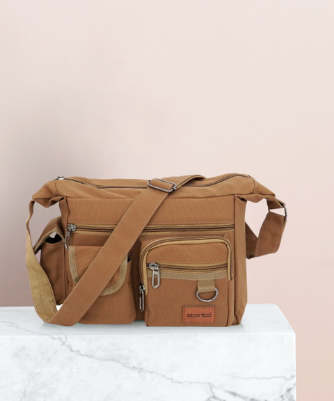 STORITE Brown Sling Bag Canvas Sling Cross Body Messenger Bag, One