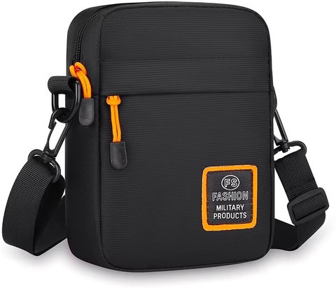 GOTEO Black Sling Bag Sling Crossbody Bag Mobile Phone Passport