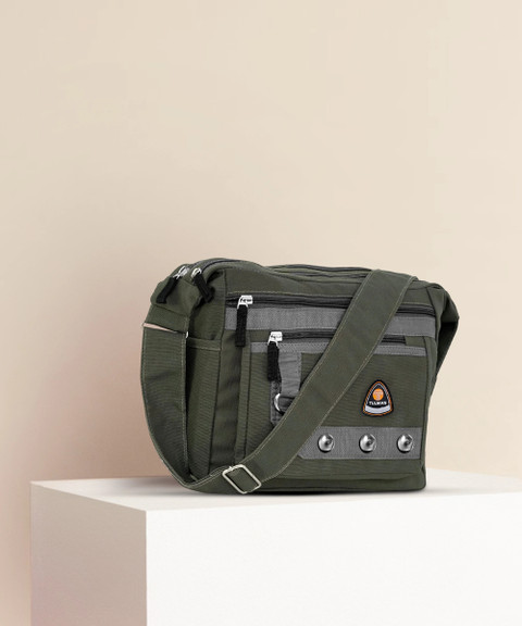 TULMAN Green Shoulder Bag Cross Body Travel Sling Bag for Men