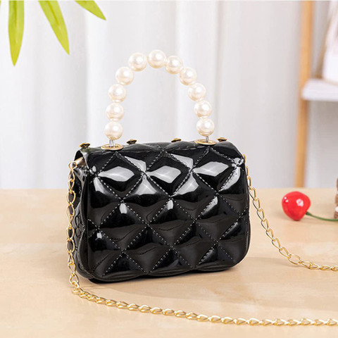 TURTLEINDIA Black Sling Bag Mini pearl Flap Handbag trendy purse/Handbag,  Mini Sling,Waterproof Sling bag