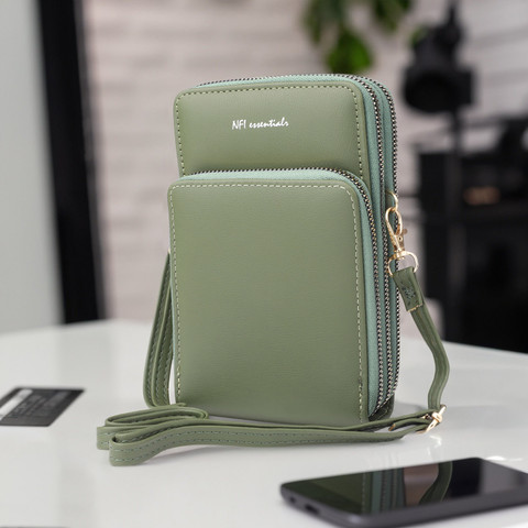 NFI essentials Green Sling Bag Girls Women's Multipocket Wallet - Main Image