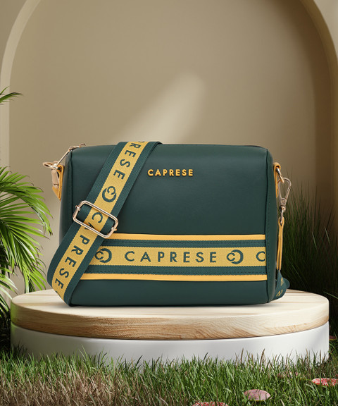 Caprese Green Sling Bag TRINITY SLING MEDIUM DARK GREEN SOLID