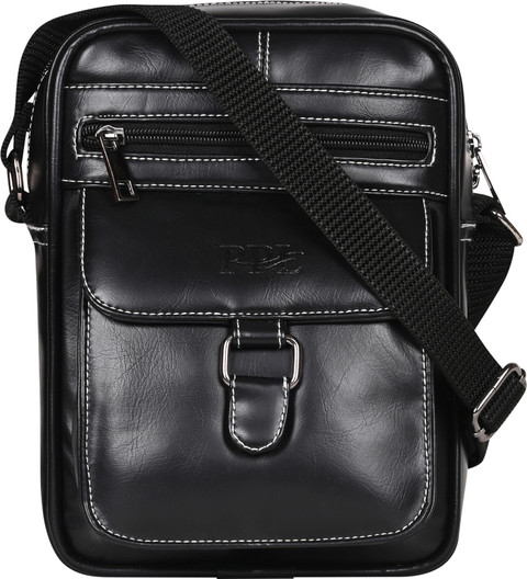 Pramadda Pure Luxury Black Sling Bag Elegant Leather Mobile Sling For Men  Women Travel Side Shoulder Messenger - Main Image