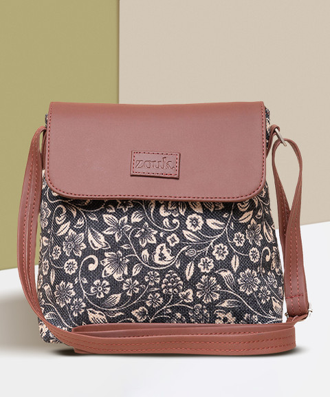 Zouk Sling Bags India Paisley Print Flap Sling Bag