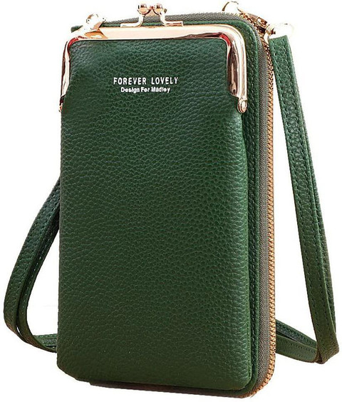 SYGA Green Sling Bag Leather Purse Mini Shoulder Bag with Strap