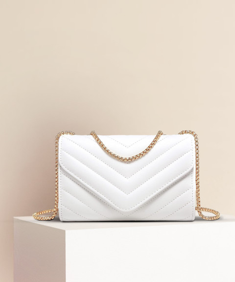 Tatuaa White Sling Bag Women's Stylish Bag Clutch Purses and Handbags with  Chain Shoulder Strap