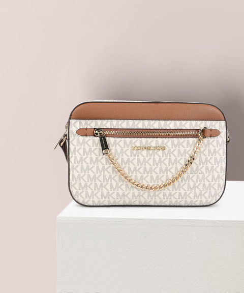 MICHAEL KORS Beige Sling Bag JET SET ITEM VANILLA Price in India